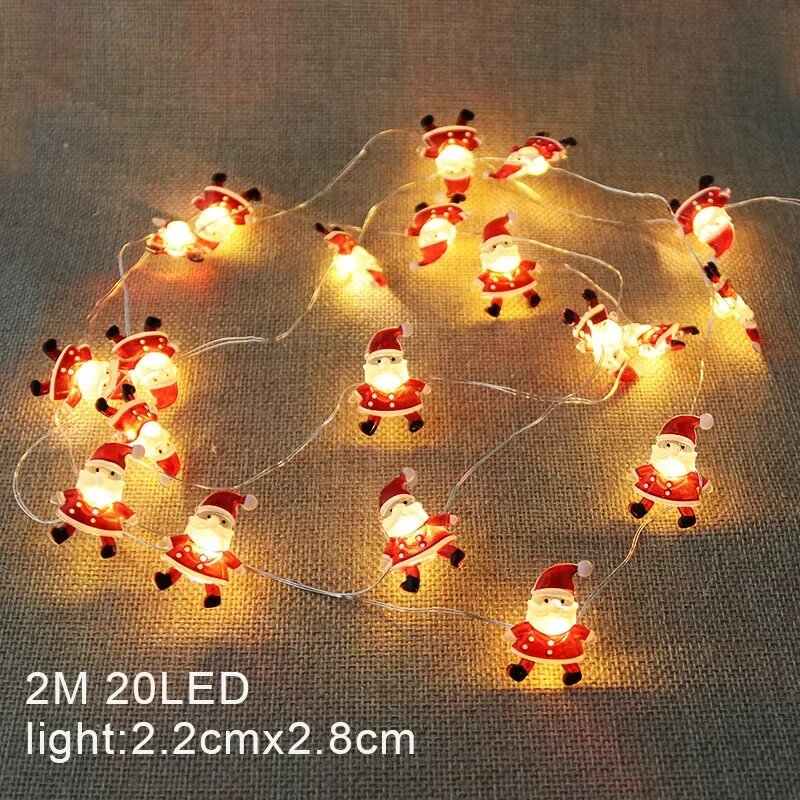 Гирлянда светодиодная 2M 20LED Санта Клаус, испускаемый цвет: Santa Claus