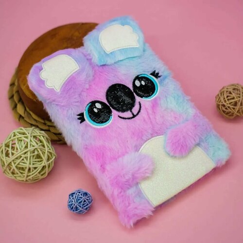 Блокнот плюшевый «Happy koala», pink-blue