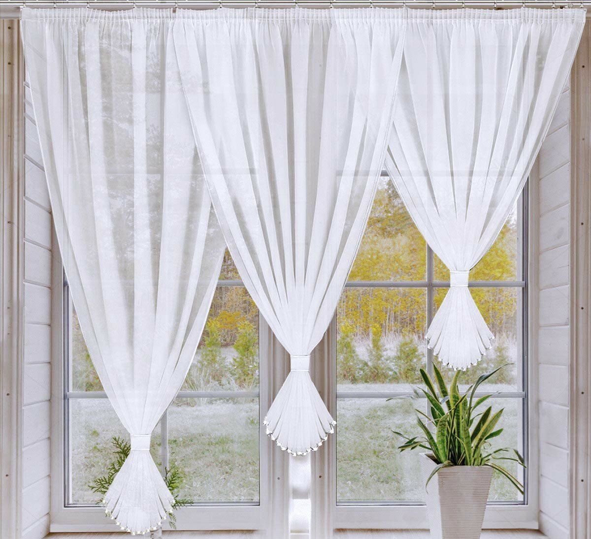 фото FIRANKA Классические шторы Sebela цвет: белый (300х180 см - 1 шт)