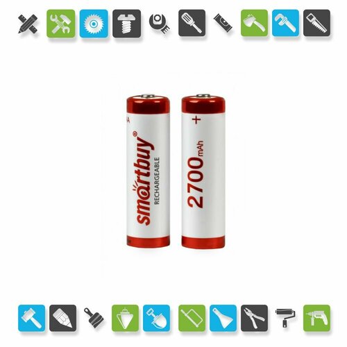 Элемент питания аккумуляторный NiMh Smartbuy AA/2BL 2700 mAh (SBBR-2A02BL2700) аккумулятор smartbuy 2700mah aa 2bl nimh 2шт бл sbbr 2a02bl2700