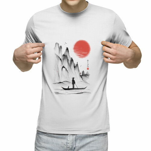 Футболка Us Basic, размер 3XL, белый мужская футболка японский традиционный воин самурай l красный