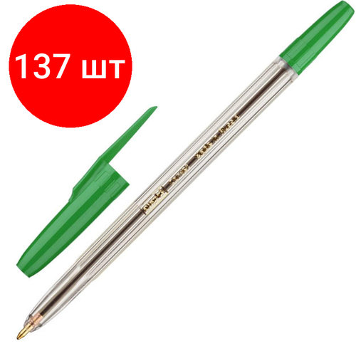 Комплект 137 штук, Ручка шариковая неавтомат. Attache Corvet зеленая, 0.7мм