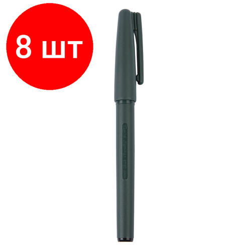 Комплект 8 штук, Фломастер -кисть д/калл Pentel Brush Sign Pen Pigment Medium черн XSESP15MA