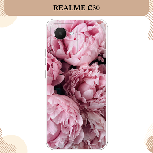 Силиконовый чехол Нежные пионы на Realme C30 / Реалми С30 силиконовый чехол на realme c30 реалми c30 розовые пионы