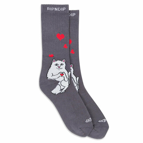 фото Носки ripndip, размер one size, серый, белый, красный