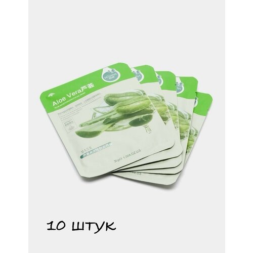 10 штукМаска тканевая для лица с экстрактом алоэ Gegemoon 10шт по 30мл 299₽