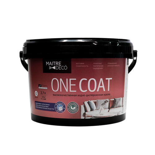 Краска для интерьера Maitre Deco One Coat прозрачная база C 2.7 л