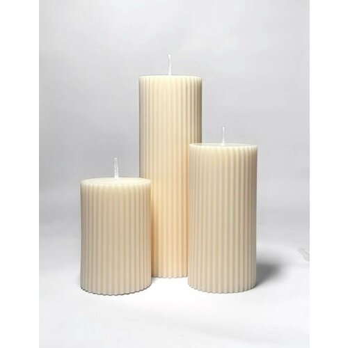 Свеча интерьерная Dea Roma"Белый столбик" - 10x7 см - 1 шт белый