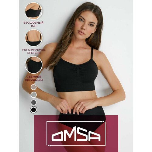 фото Топ omsa, размер 46/48 (m/l), черный