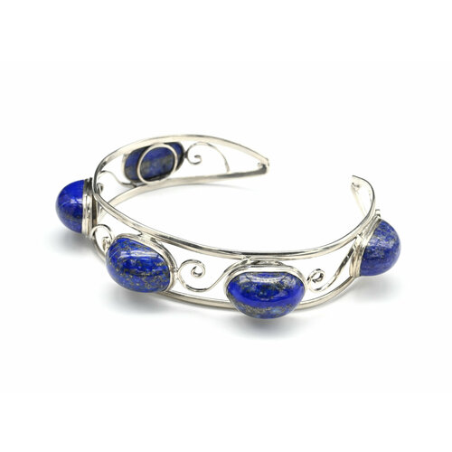 фото Браслет радуга камня, лазурит, родонит, размер 21 см, белый, синий