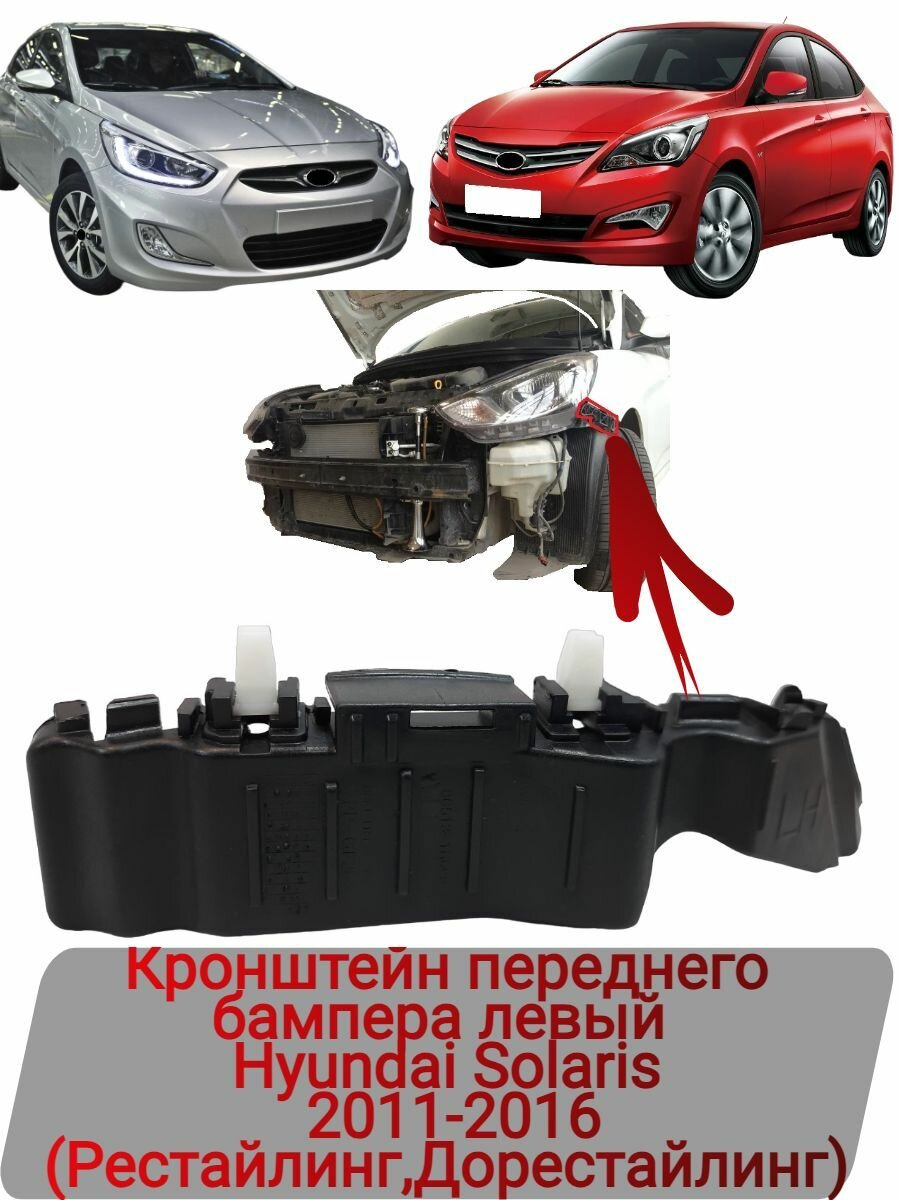фото Кронштейны переднего бампера Комплект (2 шт.) Hyundai Solaris 2011-2016