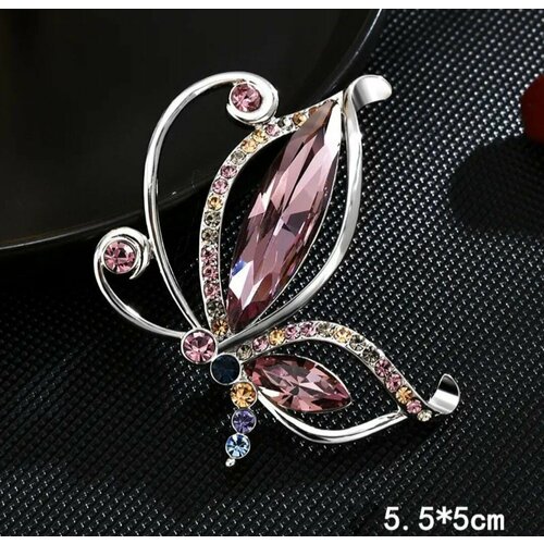 Брошь стразы розовый 436₽
