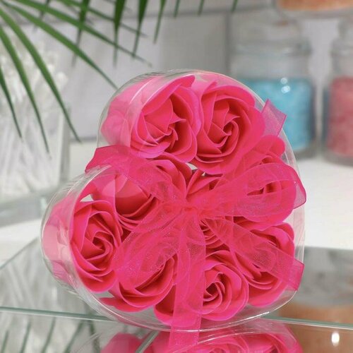 Мыльные розочки фуксия набор 9 шт 594₽