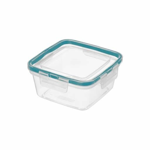 Контейнер пищевой для продуктов герметичный квадратный 04л с защелками бесцветный