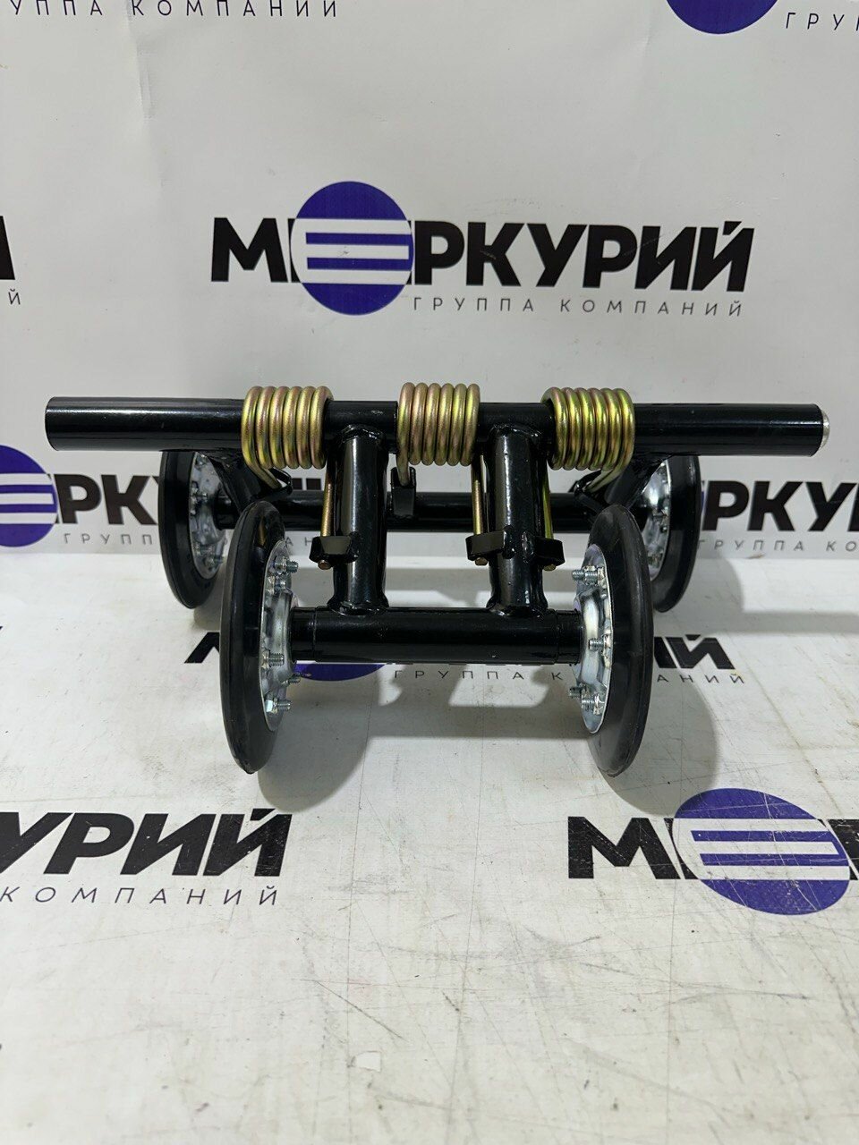 фото Тележка балансира 3-х пружинная Буран (узкий каток) алюминиевый вал