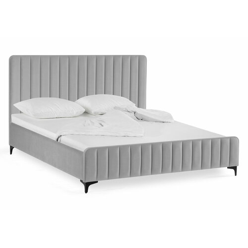 Двуспальная кровать KAPIOVI AMENIA 160, светло-серый велюр