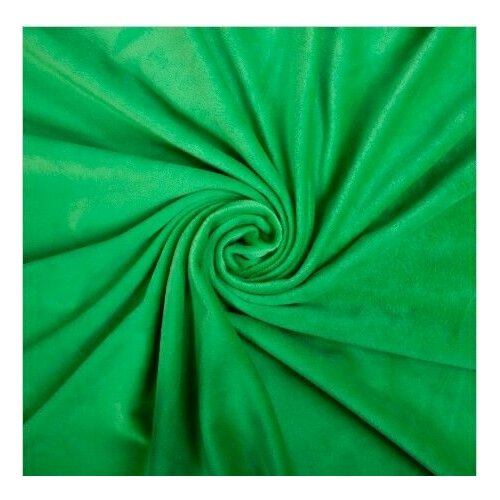 Мех искусственный (плюш) зеленый для пошива игрушек, одежды, обивки мебели / высота ворса 1,5 мм, 150х50 см