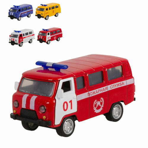 Игрушка инерционная металлическая машина для мальчиков УАЗ буханка 105 х 45 х 55 см 4 вида двери открываются 5768-Z 499₽