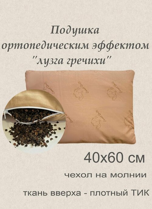 Подушка 40х60 см из гречневой лузги