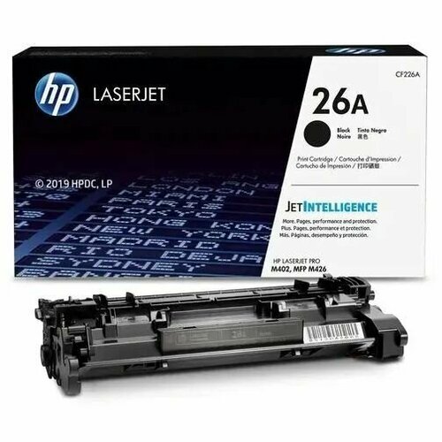 Картридж оригинальный HP 26A (CF226A) Black для принтера HP LaserJet Pro M402d (C5F92A); LaserJet Pro M402dn (G3V21A); LaserJet Pro M402n (C5F93A); LaserJet Pro M426dw (F6W16A)