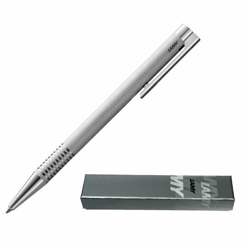 Ручка шариковая автоматическая LAMY 206 logo, Матовая сталь, M16, 4026752