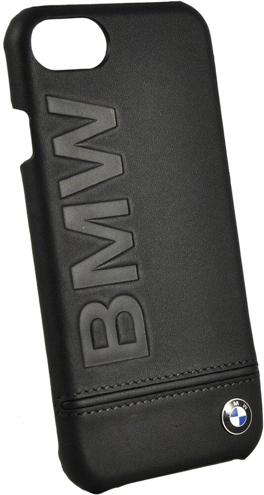 Чехол BMW Signature Logo Imprint Hard Leather для iPhone 7/8/SE 2020, цвет Черный (BMHCI8LLSB)