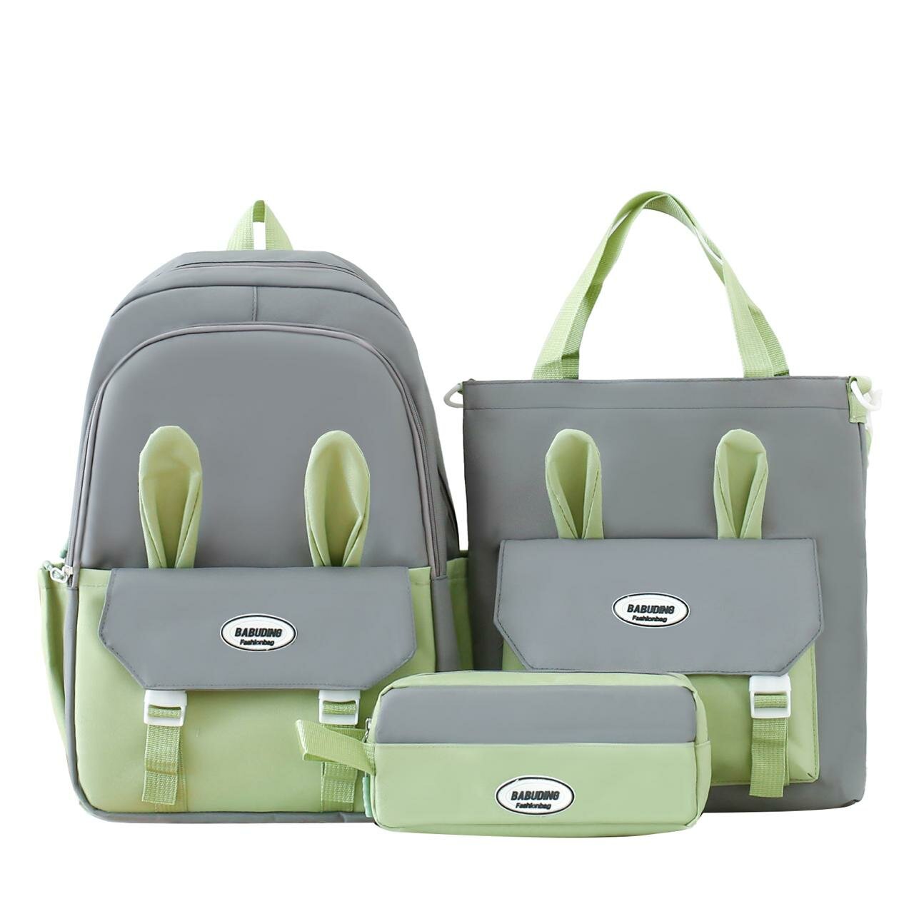 Рюкзак для девочки с комплектом 3в1 детский пенал, сумки, рюкзак для подростков девочек и для прогулки школьный набор уши-кролика2