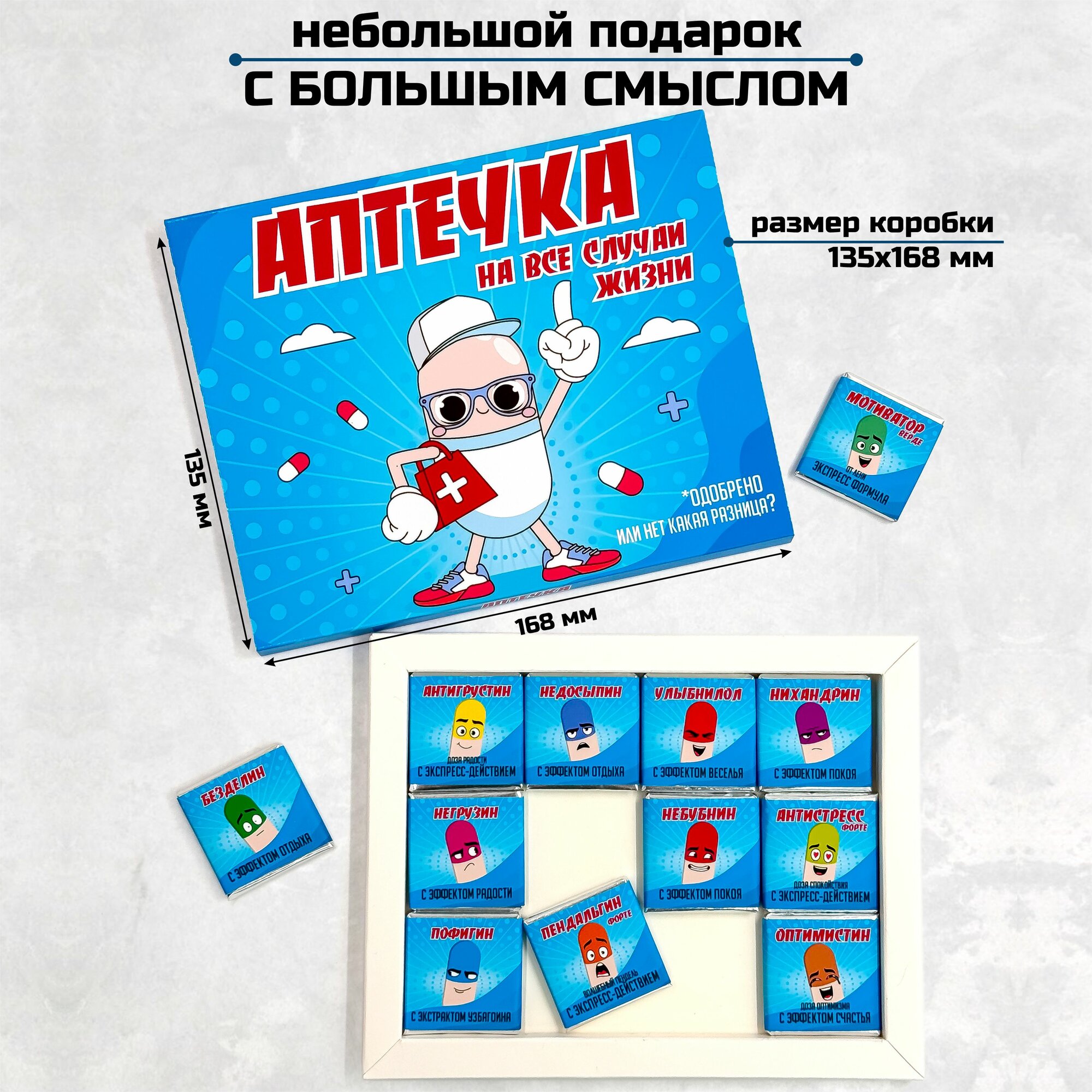 Подарочный набор сладостей Аптечка прикольный подарок с юмором другу подруге по приколу — фото 1