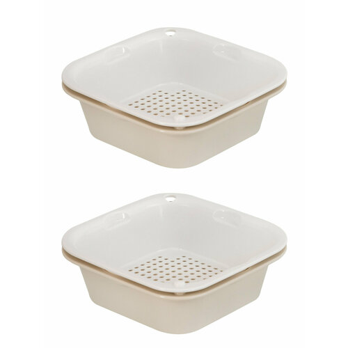 Контейнер для приготовления в СВЧ 2 шт Набор дуршлаг миска 630 мл 158х158х5 см R-124055 1050₽