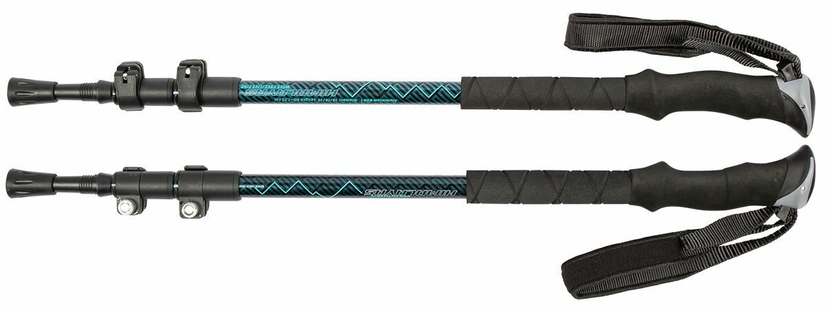 Палки для скандинавской ходьбы треккинговые Tech Team Himalayas Celadon 105-135 см, трехсекционные телескопические алюминиевые