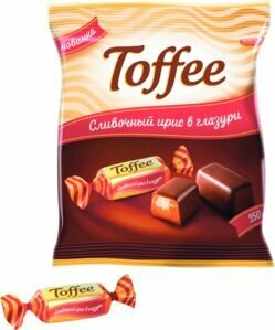 Ирис сливочный глазированный "Toffee"Азовская кондитерская фабрика 250 гр.