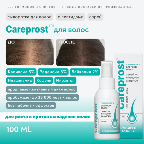 Сыворотка для роста волос Careprost (Карепрост), Капиксил 5%, Реденсил 3%, Байкапил 2% сыворотка для ухода за волосами careprost сыворотка для роста и против выпадения волос капиксил 5% реденсил 3% байкапил 2%