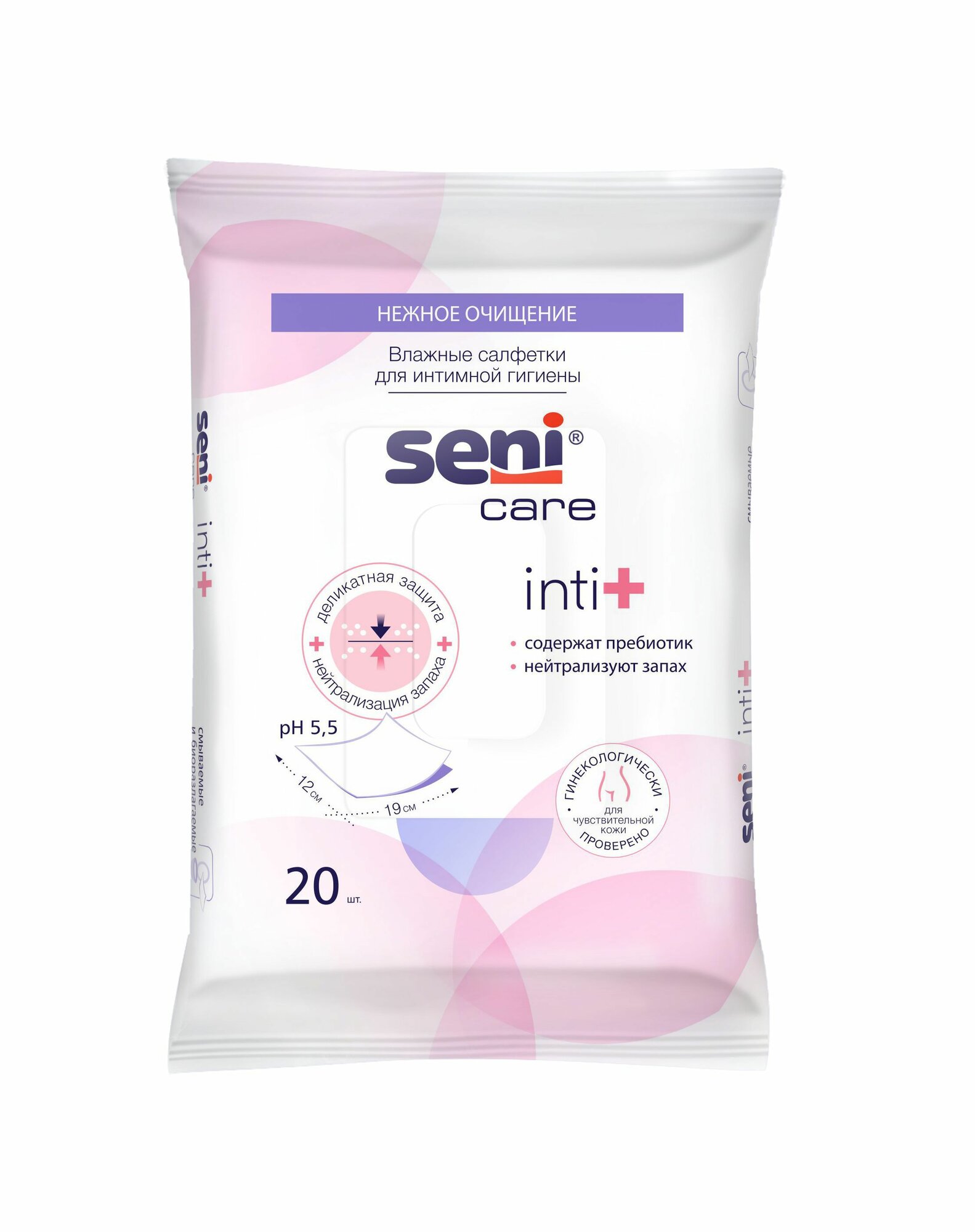 Влажные салфетки SENI CARE Inti+ для интимной гигиены, 20 шт.