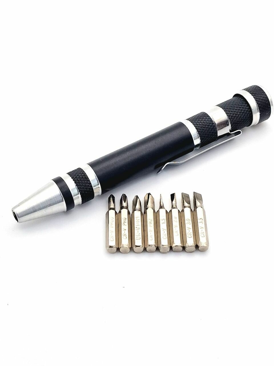 фото Набор многофункциональных инструментов 8 в 1 с битами Pocket Precision Mini Ручка-отвертка (черная)