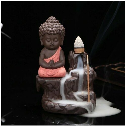 Подставка для благовоний стелющийся дым Маленький Будда Luxury Gift подставка для благовоний стелющийся дым из керамики маленький будда оранжевый