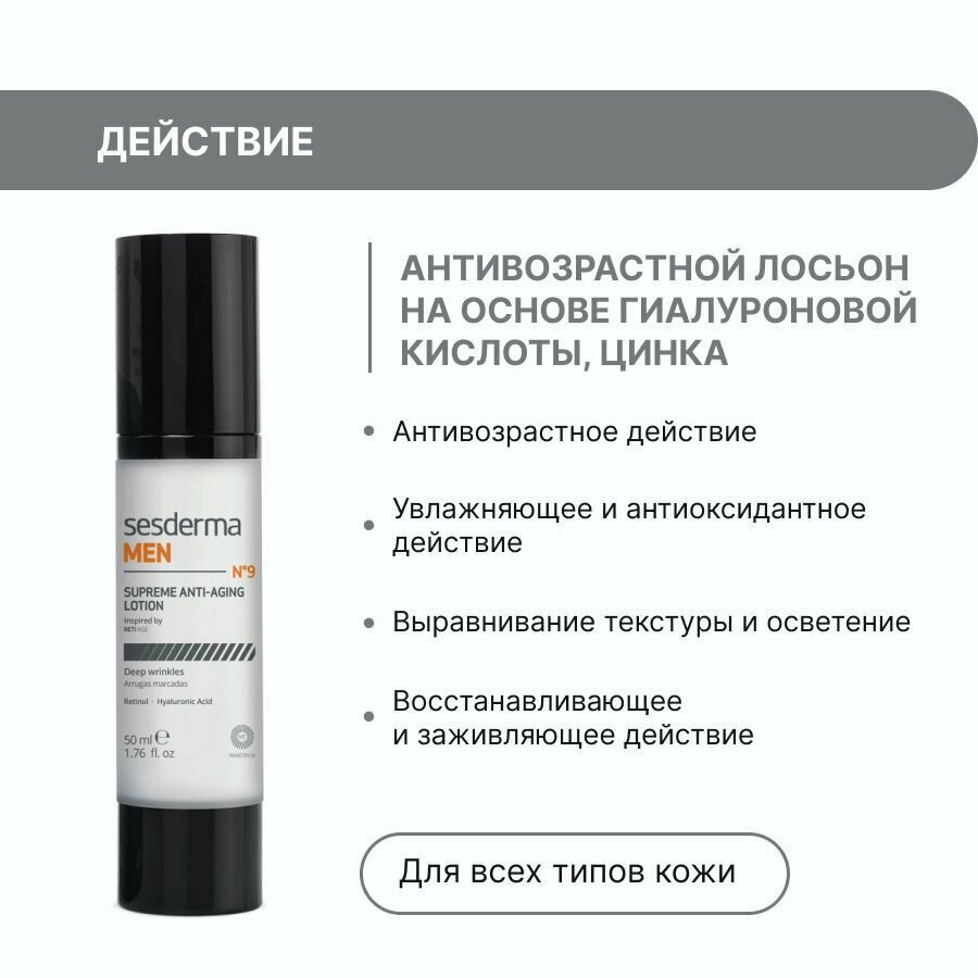 Sesderma Лосьон антивозрастной Sesderma для мужчин, 50 мл (Sesderma, Sesderma ) - фото №15