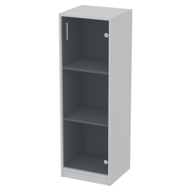 Шкаф Меб-фф Офисный шкаф СБ-61+А-5+С-28М графит цвет Серый 40/37/123 см