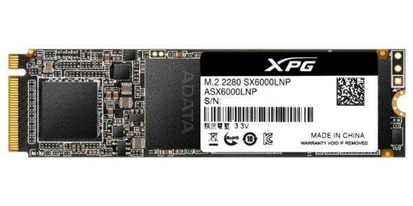 Твердотельный накопитель SSD M.2 1 Tb ADATA XPG SX6000 Lite Read 1800Mb/s Write 1200Mb/s 3D NAND TLC ASX6000LNP-1TT-C