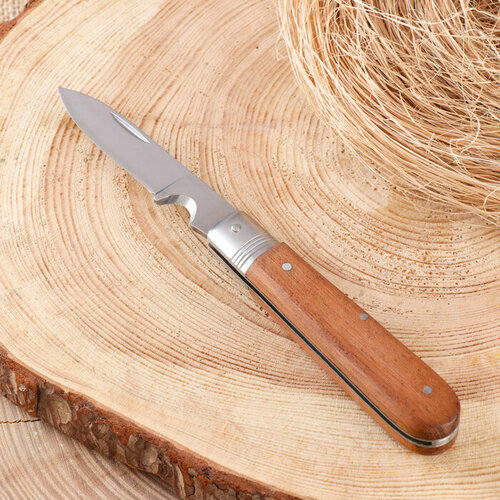 Нож складной Стратег 20см, клинок 87мм/2,5мм, со стропорезом, рукоять дерево нож складной palisad 79005 дерево
