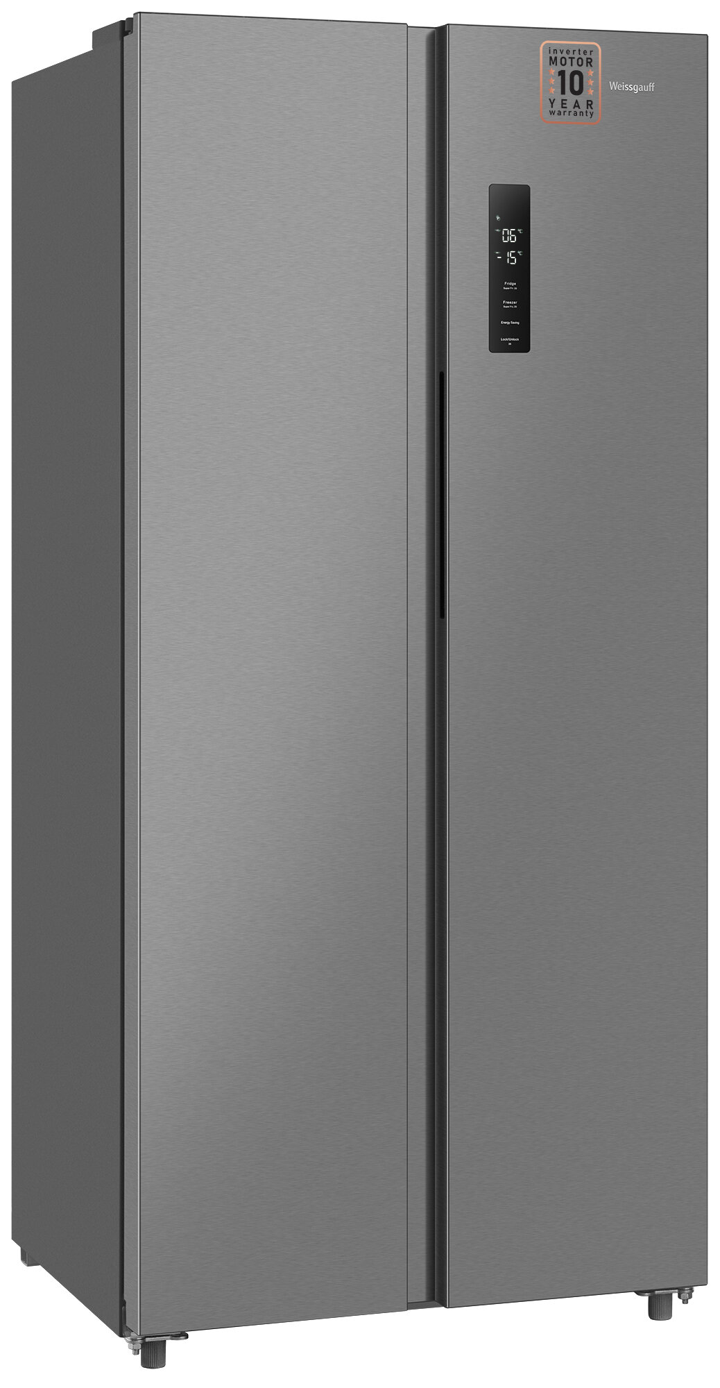 Отдельностоящий холодильник с инвертором Weissgauff WSBS 500 Inverter NoFrost Inox - фотография № 5