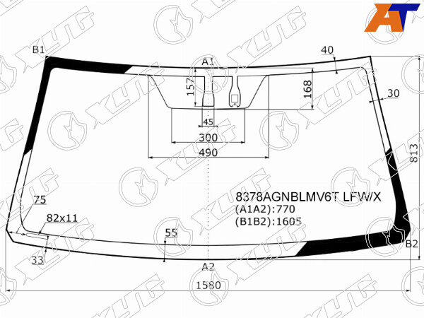 Стекло Лобовое (Датчик Дождя) Toyota Land Cruiser (J200) 15-21 / Lexus Lx 15-23 XYG арт. 8378AGNBLMV6T LFW/X