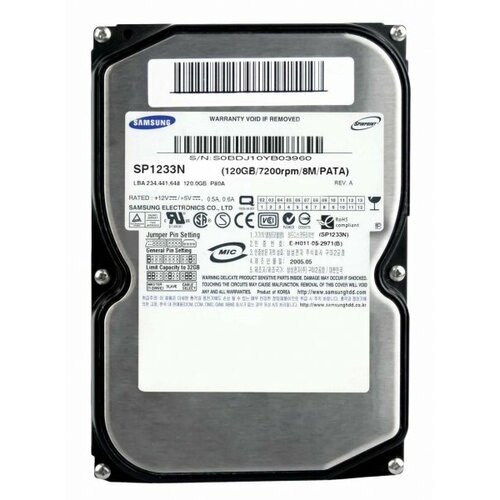 Жесткий диск Samsung SP1253N 120GB 7200 IDE 35 HDD 5225₽