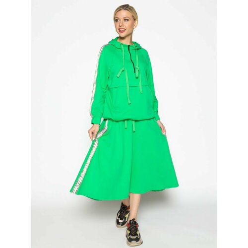 Комплект одежды Prima Woman, размер 40, зеленый женский костюм топ с длинным рукавом и юбка до локтя однотонная плиссированная облегающая юбка осенняя пикантная женская одежда