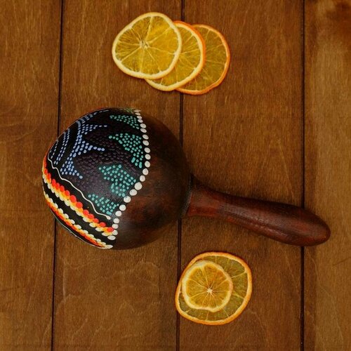 Музыкальный инструмент Маракас Черепаха 22х11х6 см микс 1533₽