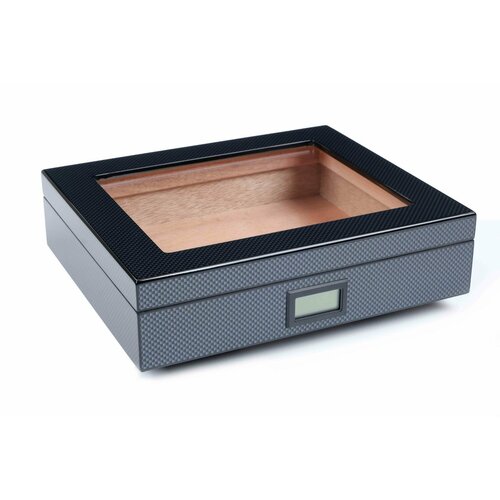 Шкатулка Tom River на 30 штук со стеклом, Карбон, от Формулы-табака