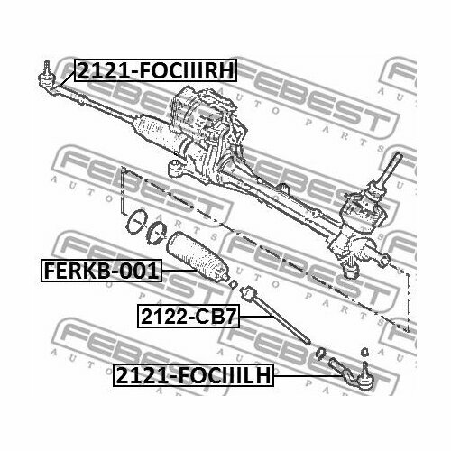 Наконечник рулевой тяги левый!\ Ford C-Max/Grand C-Max/Focus 1.6/1.6TDCi/2.0TDCi 10>