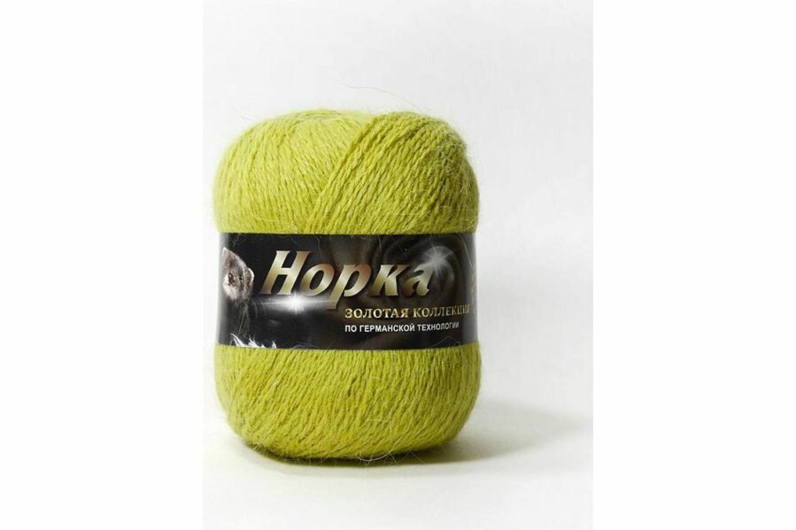 Пряжа Color City Норка 320 фисташковый (843), 80%пух норки/20%козий пух, 320м, 50г, 2шт