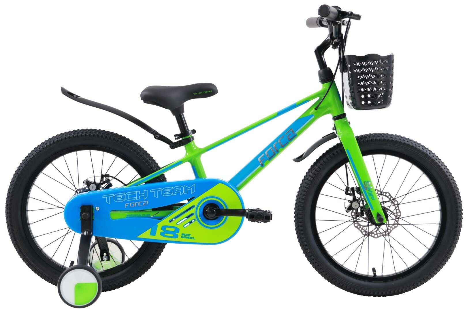Детский велосипед TECH TEAM Forca 18' green/blue (магниевый сплав) NN012553 NN012553