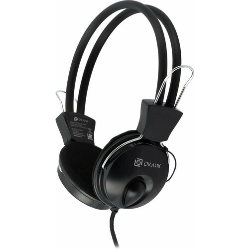 Наушники с микрофоном Оклик HS-M200 черный 18м накладные оголовье 1532011 1647₽