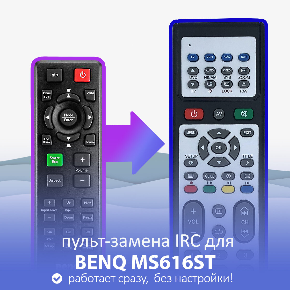 Пульт-замена для BENQ MS616ST